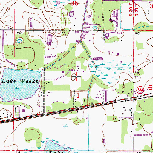 Topographic Map of Stevens Manor, FL