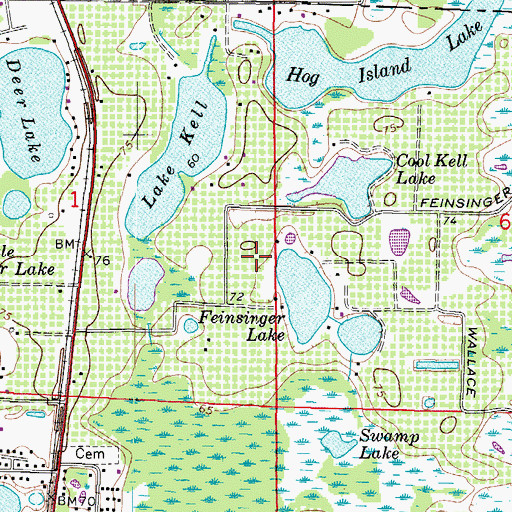 Topographic Map of Stewart Manor, FL