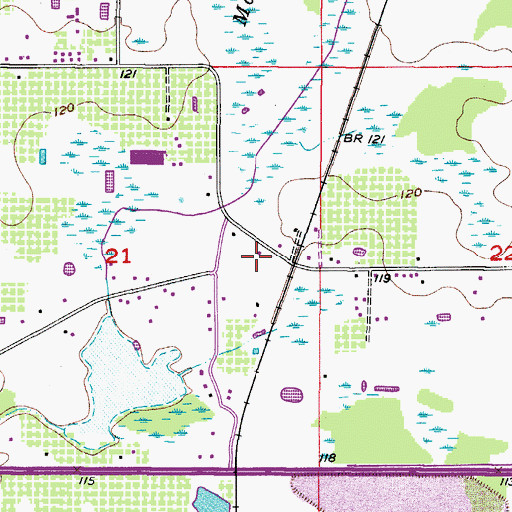 Topographic Map of Stockwell, FL