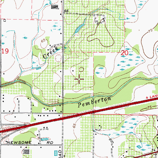 Topographic Map of Stoney Creek, FL