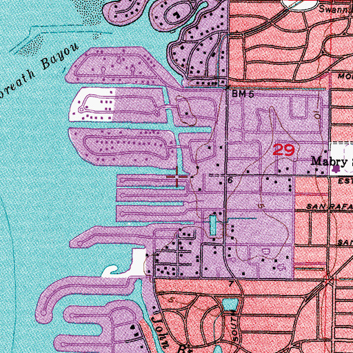 Topographic Map of Stoney Point, FL