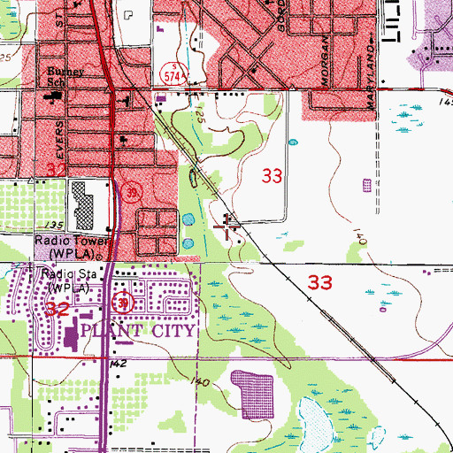 Topographic Map of Strawberry Terrace South, FL