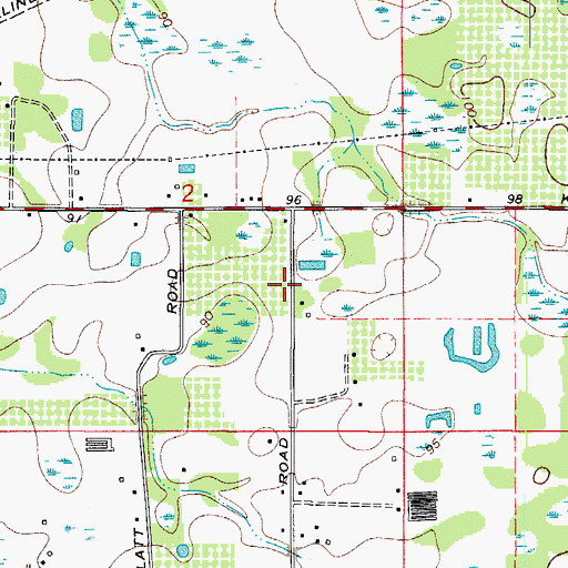 Topographic Map of Strickland, FL