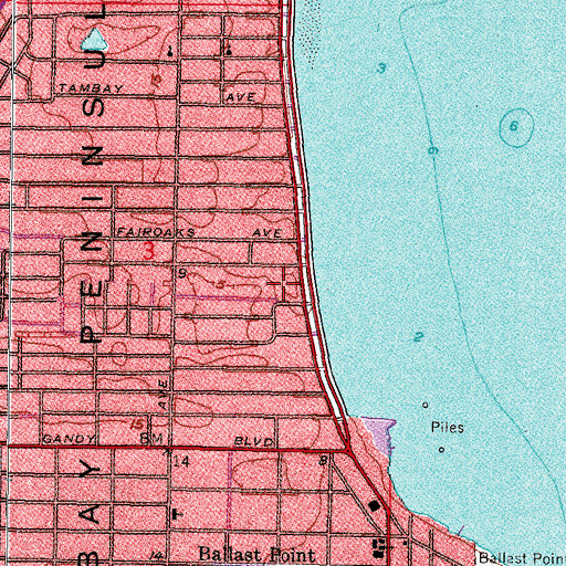 Topographic Map of Stuart Grove, FL