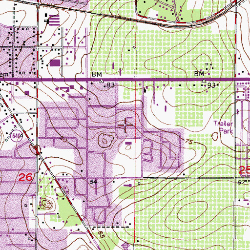 Topographic Map of Suburban Club Estates, FL