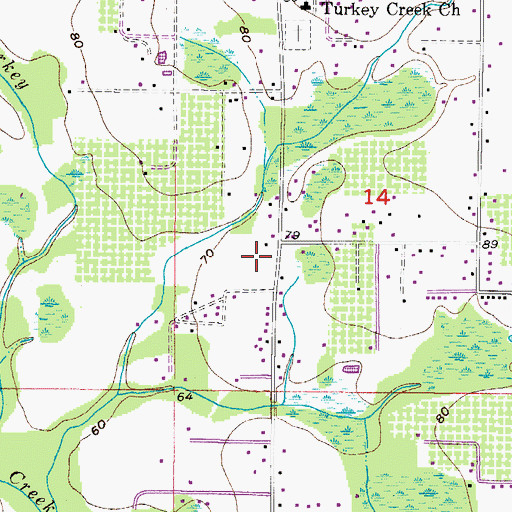 Topographic Map of Sugar Cane Acres, FL