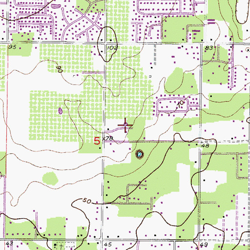 Topographic Map of Sugarloaf Ridge, FL