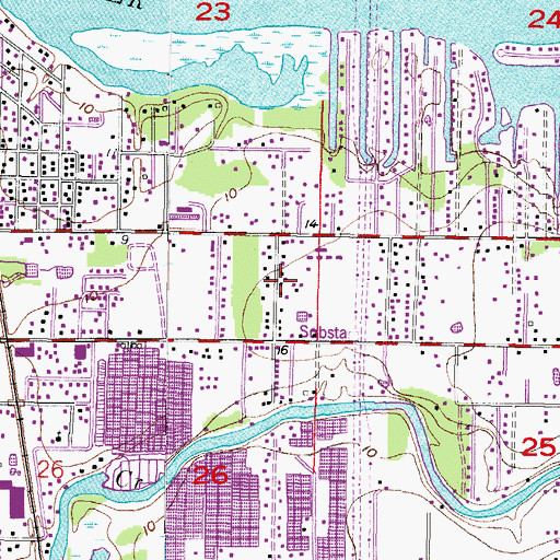 Topographic Map of Sunbeam Park, FL
