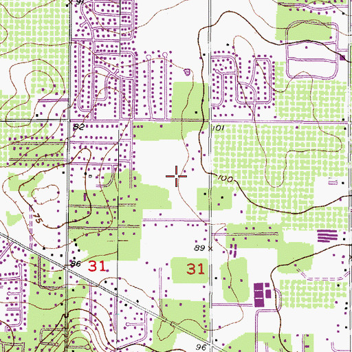 Topographic Map of Suncrest Estates, FL