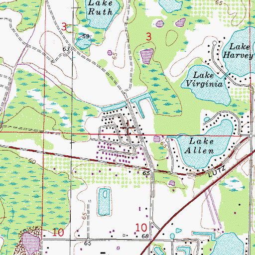 Topographic Map of Sunlake Park, FL