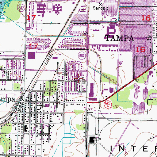 Topographic Map of Sunniland, FL