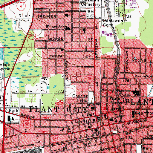 Topographic Map of Sunny Acres, FL