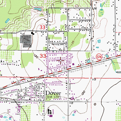 Topographic Map of Sunny Hill, FL