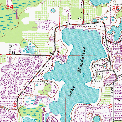 Topographic Map of Sunny Shores, FL