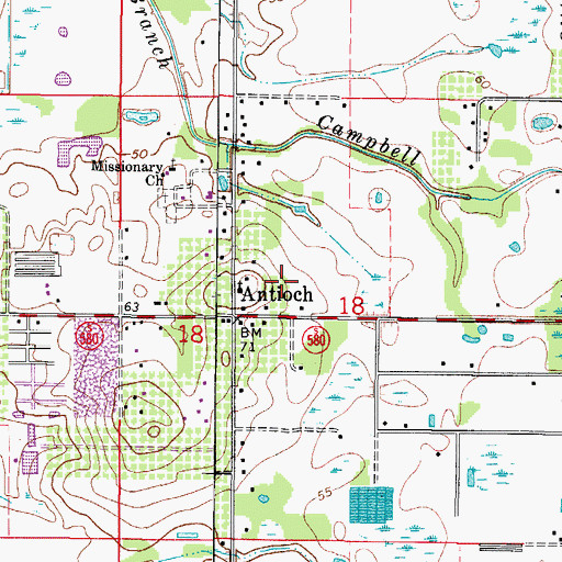 Topographic Map of Sunny Slopes, FL