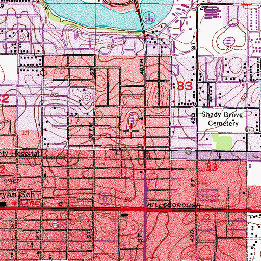 Topographic Map of Sunray Hills, FL