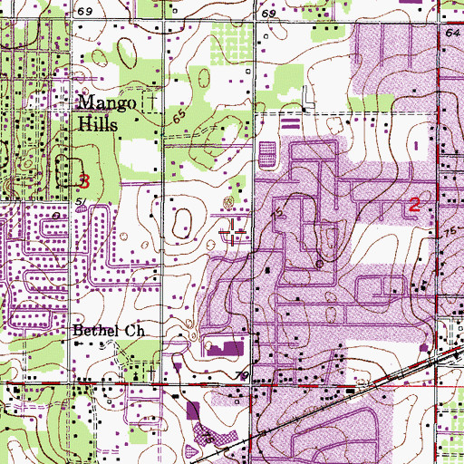 Topographic Map of Sunrise Manor, FL