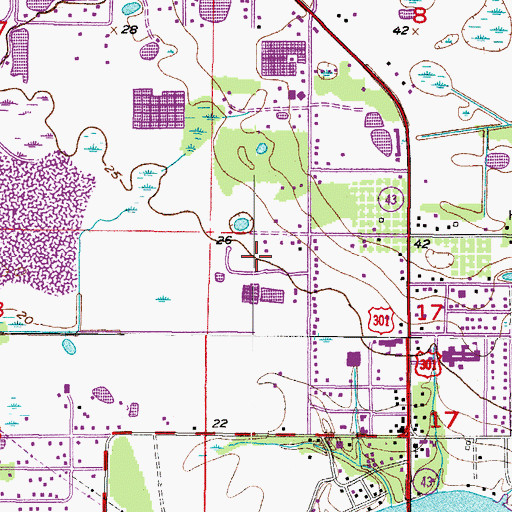 Topographic Map of Suntree Estates, FL