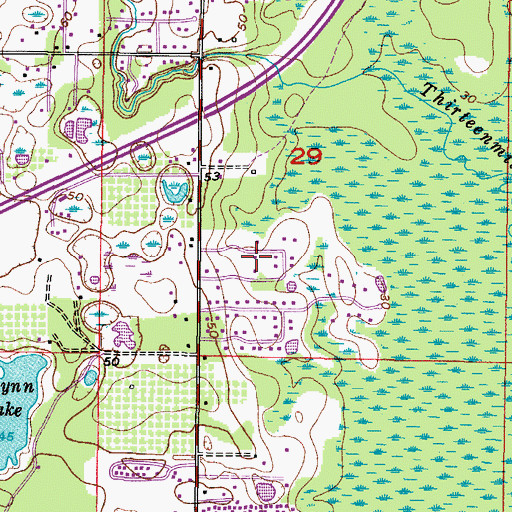 Topographic Map of Sutton Estates, FL