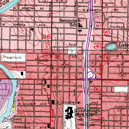 Topographic Map of Suwanee Heights, FL