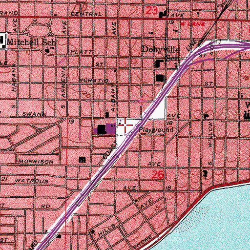 Topographic Map of Swann Albany, FL