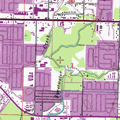 Topographic Map of Sweetwater Farms, FL