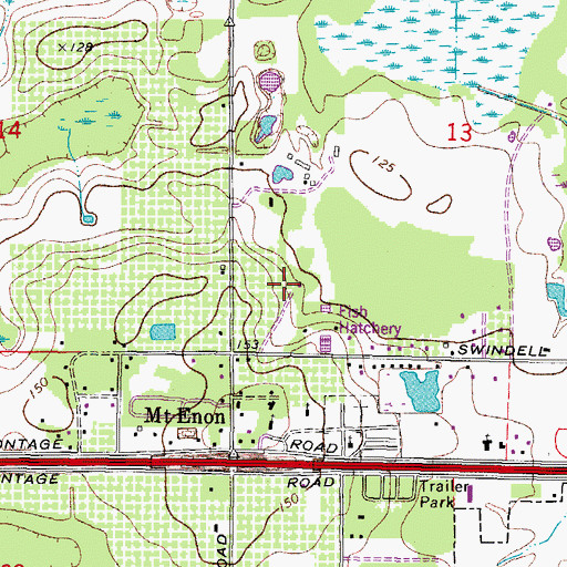 Topographic Map of Swindell Acres, FL