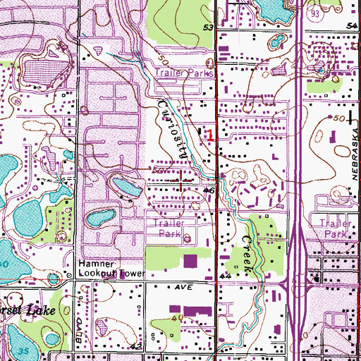 Topographic Map of Tall Pines, FL