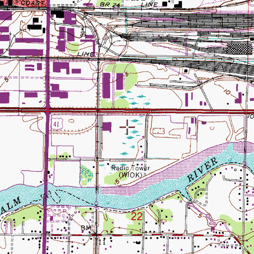 Topographic Map of Tampa Springs Estates, FL