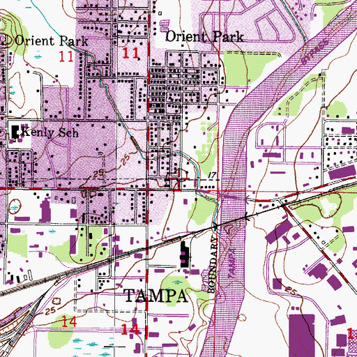 Topographic Map of Tampa Terrace, FL