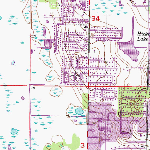 Topographic Map of Tanglewood, FL