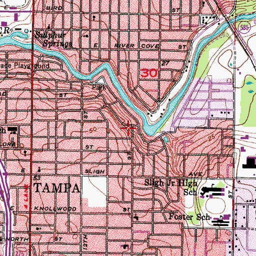 Topographic Map of Tapps River Breeze, FL