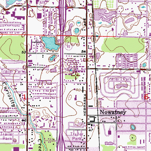 Topographic Map of Tawesco Heights, FL