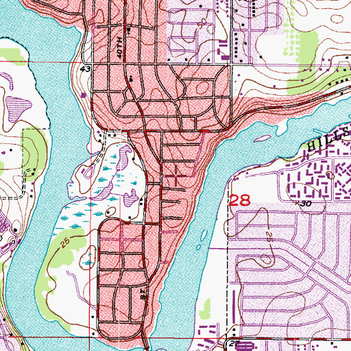 Topographic Map of Temple Bluff, FL