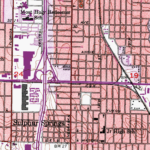 Topographic Map of Temple Braska, FL