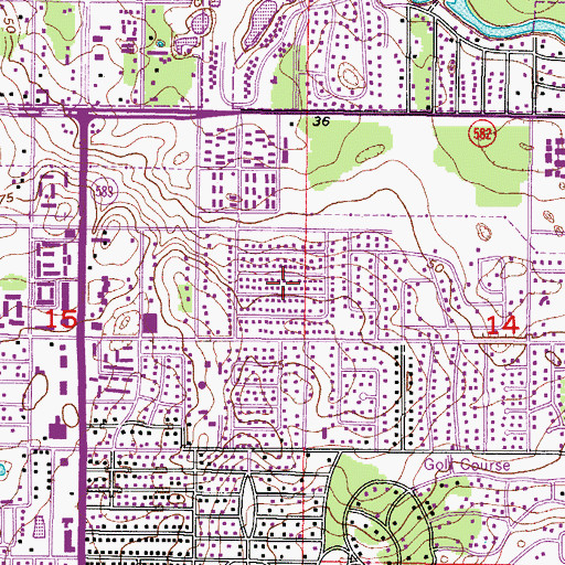 Topographic Map of Temple Grove Estates, FL