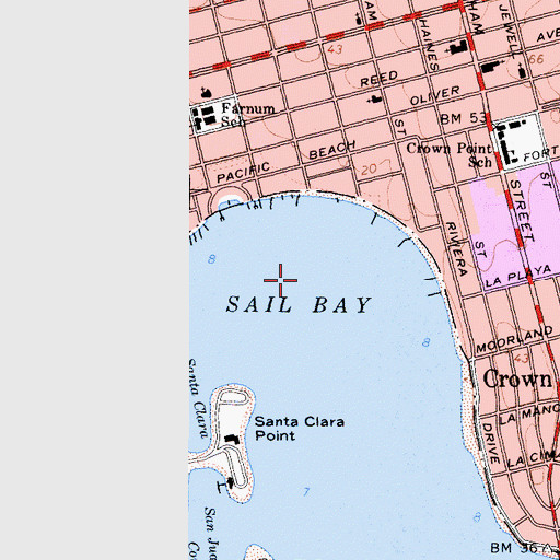 Topographic Map of Sail Bay, CA