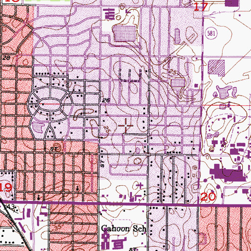 Topographic Map of Temple Highlands, FL