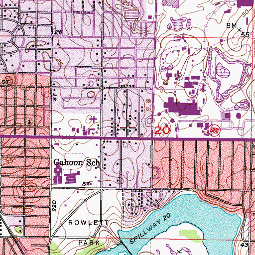 Topographic Map of Temple Terrace Gables, FL