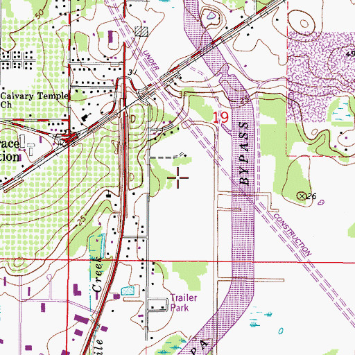 Topographic Map of Temple Terrace Woods, FL