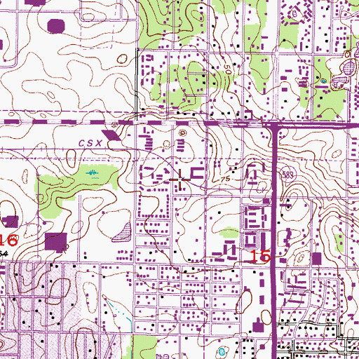 Topographic Map of Temple Terraces, FL