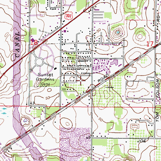 Topographic Map of Terrace Acres, FL