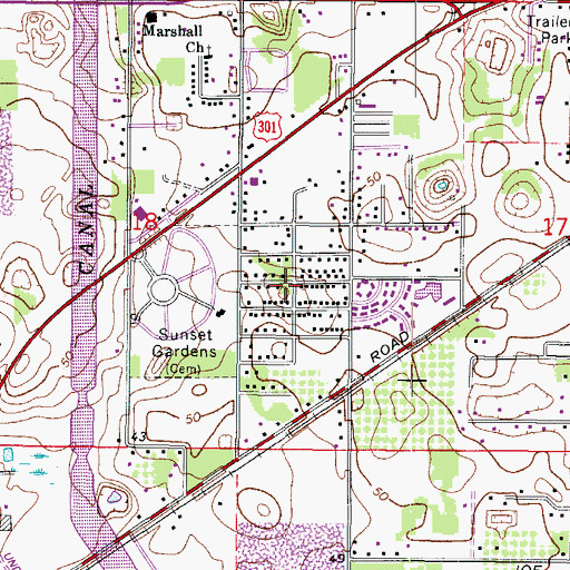 Topographic Map of Terrace Highlands, FL