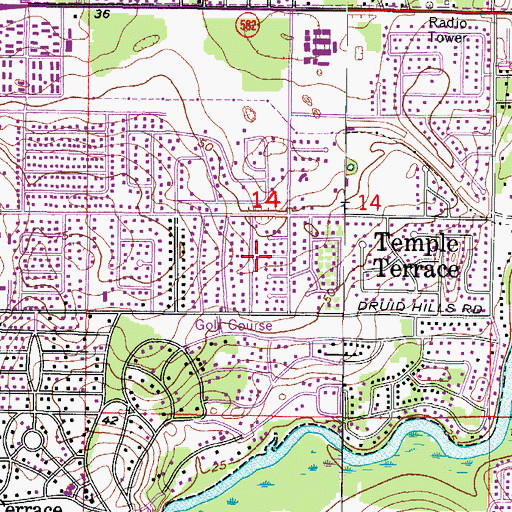 Topographic Map of Terrace Hill, FL