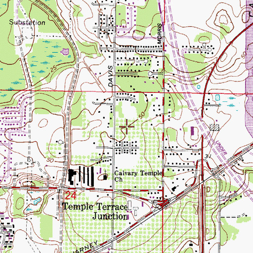 Topographic Map of Terrace Oaks, FL