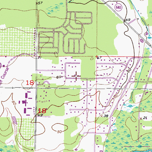 Topographic Map of Tevalo Hills, FL