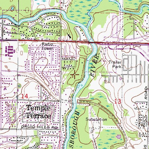 Topographic Map of The Bluffs, FL
