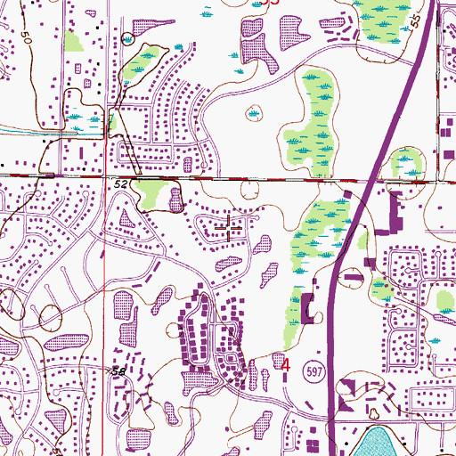 Topographic Map of The Cloister, FL