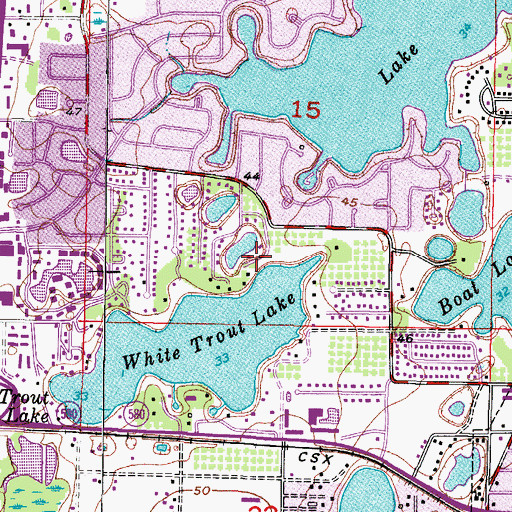 Topographic Map of The Coves at White Trout Lake, FL
