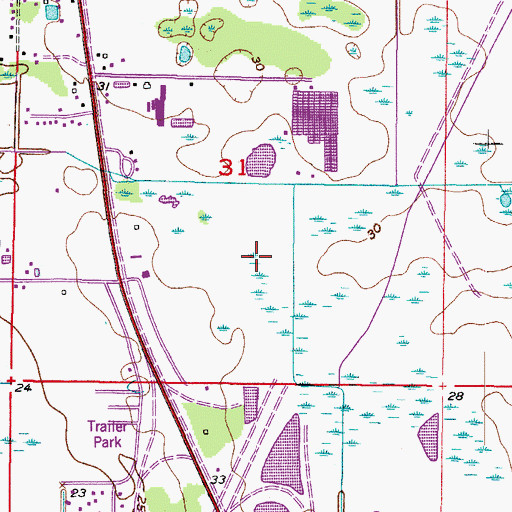 Topographic Map of The Crescent, FL